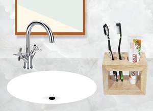 Le magasin d'artisanat présente le support de brosse à dents en bois de mangue salle de bain, porte-brosse à dents Design élégant écologique - Product Image 4