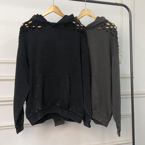 เสื้อสเวตเตอร์ลำลองไซส์ใหญ่พิเศษของผู้ชายผ้าคอตตอน100% ซักได้แอซิดแอซิดแบบกำหนดเอง - Product Image 1