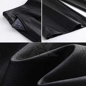 กางเกงหนังลำลองสำหรับผู้หญิงกางเกงเอวยางยืดสไตล์ด้านหน้าเรียบระบายอากาศมาใหม่ - Product Image 6