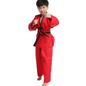 Uniforme de Taekwondo de Color negro de MOQ bajo, uniforme de competición y entrenamiento de Taekwondo de artes marciales de la mejor calidad con cinturones para niños - Product Image 4