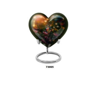 <b>Top</b> Best Quality Beautiful Butterfly <b>Heart</b> Keepsake Cremation Adult Urn For Human Ashes With Stand & Free Velvet Bag - Product Image 5