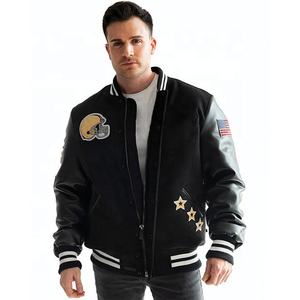 Nouvelle arrivée Varsity Jacket pour hommes logo personnalisé patch baseball Style vintage Varsity Jacket manches en cuir vêtements de mode pour hommes - Product Image 5