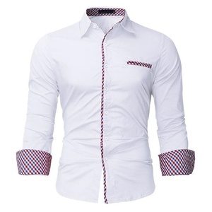 Nouvelle Chemise Habillée Décontractée pour Homme à Col Carré, Anti-Plis, avec Fermeture Éclair, en Flanelle Polyester/Coton 480g, Collection Printemps - Product Image 5