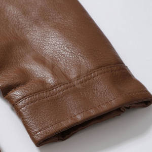 เสื้อแจ็คเก็ตหนังผู้ชายสไตล์วินเทจ พร้อมซับในที่ใส่สบาย เหมาะสำหรับการสวมใส่ลำลองและแฟชั่นในสภาพอากาศหนาวเย็น - Product Image 5