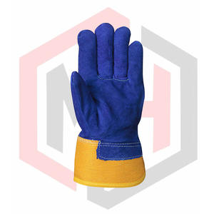 Guantes de Palma de cuero texturizado duradero con protección antiquímica resistente al desgarro y transpirable para construcción y jardinería - Product Image 6