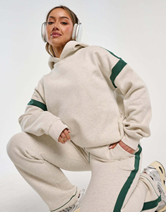 ชุดวอร์ม2ชิ้นสำหรับผู้หญิงชุดวิ่งพร้อมฮู้ดและกางเกงขายาวระบายอากาศมีกระเป๋า - Product Image 5