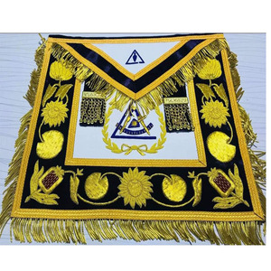 Delantal de Gran Arco Real inglés de alta calidad bordado rojo y azul con cuello de cadena delantal azul Lodge Azul Real de alta calidad - Product Image 4