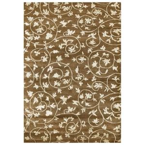 พรมปูพื้นห้องนั่งเล่นลายดอกไม้สไตล์ทิเบต ทำมือ ไม่ลื่น เป็นมิตรกับสิ่งแวดล้อม ทำจากขนสัตว์/ไหม ใช้ในบ้าน โรงแรม - Product Image 1