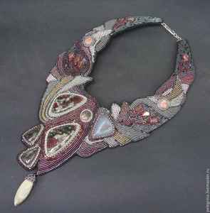 Nouveau collier de bijoux en perles de verre de style entreprise moderne avec broderie - Product Image 5