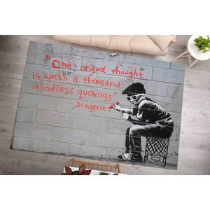 Alfombra con Diseño de Grafiti de Banksy: Estilo de Arte Callejero, Alfombra Antideslizante, con Pelo Suave - Product Image 4