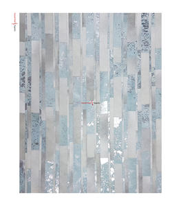 Tapis en cuir de vachette brodé géométrique moderne de qualité supérieure Tapis de sol en plastique de l'usine indienne pour la maison ou l'espace de la chambre - Product Image 1