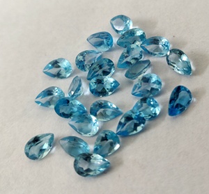 Topacio azul suizo natural Pera cortada 5x7mm facetado-Corte de pera Topacio Azul suizo Suelto - Product Image 2