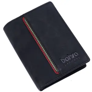 Indian Manufacturer of Vintage Style Cotton Lining Best Selling Luxury Bi-Fold Closure Type Genuine Leather Men Wallet