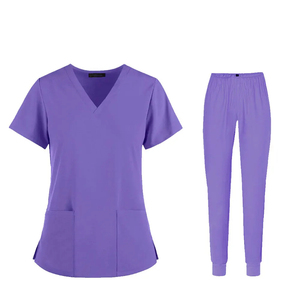 Conjuntos de uniformes de enfermería para mujer de verano de calidad superior, uniformes de hospital OEM con logotipo personalizado, uniformes de enfermera transpirables antiarrugas - Product Image 5