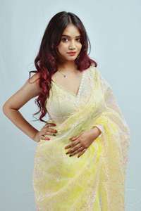 ผ้าโปร่งบางลายพีชผ้าโปร่งบางสำหรับงานแต่งงานงานแต่งงานแบบอินเดียสินค้าออกใหม่ล่าสุดสินค้า2022 - Product Image 4