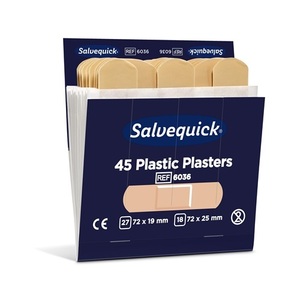 Apósitos Autoadhesivos Salvequick, 6 Paquetes de Recarga de 45 Tiras Cada Uno, Tiras de Yeso Impermeables - Product Image 4