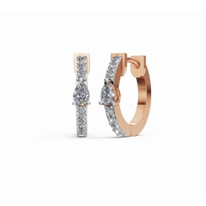 Pendientes de Aro con Diamantes Pavé Elegance de Pears, Oro de 9 KT, 14 KT, 18 KT, Joyería Cultivada en Laboratorio, Proveedor Mayorista OEM B2B para Exportación - Product Image 5