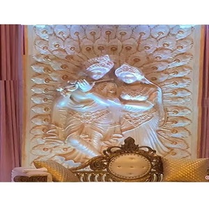 Décor Mandap de mariage élégant avec nouveau cadre en fibre de thème indien Radha Krishna Sculpture professionnelle Radha Krishna - Product Image 1