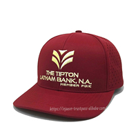 Gorras Trucker de Pana con Bordado 3D y Diseño de Logotipo Personalizado OEM, Agujeros Cortados con Láser, Estilo Moderno, Cierre de Plástico a Presión, para Ciclismo y Actividades al Aire Libre