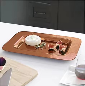 Bandeja de servicio de cobre hecha a mano moderna Estilo vintage de alta calidad para restaurante de hotel en casa - Product Image 5