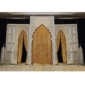 Arabian Wedding Reception Stage <b>Mirror</b> Screens Moroccan Wedding Theme Designer Backdrop <b>Panels</b> Western Wedding Party Stage <b>Panel</b> - Product Image 1