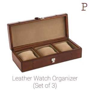 Boîte d'affichage de montre de luxe pour hommes Organisateur en cuir spécialisé avec housses et étuis pour dragonne - Product Image 3