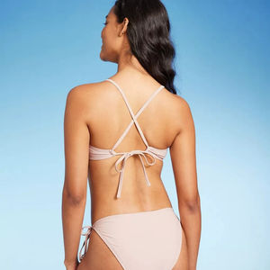 Top bikini bralette lavorato all'uncinetto a righe marroni da donna Wild Fable, taglia S-1 pezzo - Product Image 5