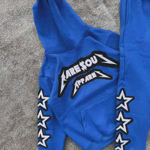 Ensemble de survêtement pour homme en coton 100% respirant et léger, de qualité supérieure, nouveau design 2026, imprimé en relief, lavage à l'acide, pour l'hiver - Product Image 4