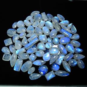 Cabujones de piedra lunar natural Piedras preciosas de cuarzo sueltas para precios de fábrica de joyería por exportador indio - Product Image 5