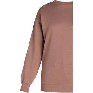 Custom Eco-Friendly Women's Embroidered <b>Fleece</b> Sweatshirt Breathable Windproof Regular Crew Neck 340g Polyester/Cotton <b>Brown</b> OEM - Product Image 6