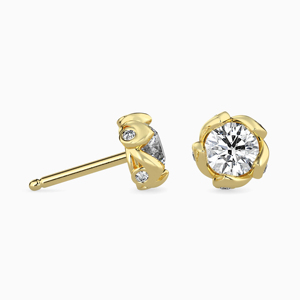 Encantadores pendientes de tuerca finos de oro de 10 quilates para mujer con diamante de moissanita para regalo de fiesta de compromiso - Product Image 1