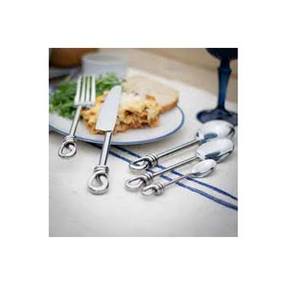 Ensemble de couverts plaqué argent en acier inoxydable de haute qualité avec poignée d'extrémité à longue boucle ronde unique faite à la main ensemble de couverts de luxe - Product Image 1