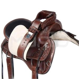 Selle de cheval en cuir de qualité supérieure Western Barrel Racing Trail du Pakistan comprend collier de poitrine Headstall Rein cuir véritable - Product Image 6