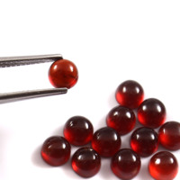 Lot en gros de cabochons de grenat Hessonite rouge naturel de 3 mm, calibrés, pierres précieuses en vrac pour la fabrication de bijoux, qualité AAA++ certifiée par un tiers