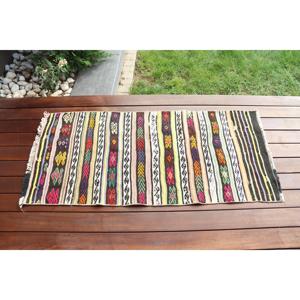 พรมวินเทจ ขนาด 1.8x4.1 ฟุต พรมขนาดเล็ก สีดำไล่เฉด ทำจากขนแกะแบบตุรกี - Product Image 3