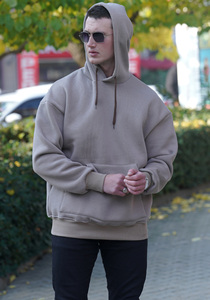 Sudaderas con Capucha para Hombre, 100% Algodón, Gruesas, de Felpa, Estampadas, con Patrón Sólido, Tejidas, Personalizadas, Antiarrugas - Product Image 4