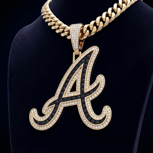 Collier avec pendentif lettre personnalisé serti de diamants A-Z |   Alliage |   Zircon |   Bijoux unisexes Hip Hop - Product Image 1