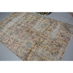 Tapis turc de 4,9 x 7,9 pieds, tapis vintage, tapis abstrait marron - Product Image 4