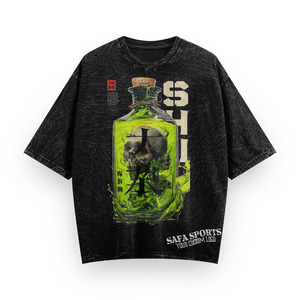 Camiseta de hombre de gran tamaño en blanco de alta calidad de algodón orgánico pesado con logotipo de Cuello estilo Punk con letras impresas personalizadas - Product Image 5