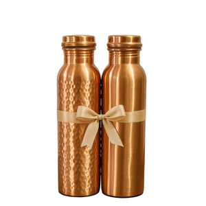 Bouteille d'eau en cuivre pur écologique, fabriquée à la main, bienfaits pour la santé, motif de mosaïque de pierre imprimé, bouteille en cuivre pour le bureau - Product Image 4