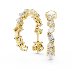 Pendientes de Aro con Moissanita de Múltiples Formas, Chapados en Oro, Plata de Ley 925 para Mujer, Calidad D VVS1, Certificados por Terceros, a la Moda - Product Image 2