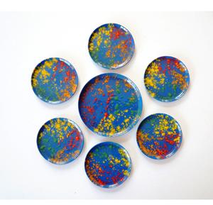 Buy Designer Coaster Set Online Flat Custom Wood Coaster Set with 0handmade bone and Brass Inlay Made In India - Product Image 3