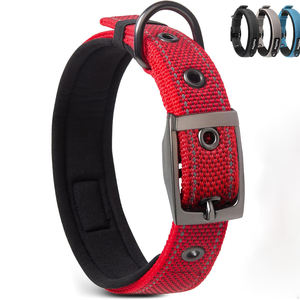 Hebilla de cinturón ajustable reflectante de alta calidad, collares para perros, Collar de perro acolchado de neopreno, Collar de perro cómodo y resistente - Product Image 1