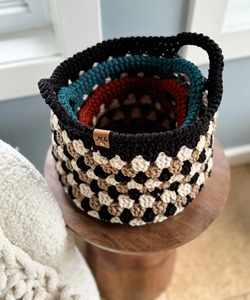 Stylish Macrame Basket Handmade Storage Organizer for Home Decor Tabletop <b>Bedroom</b> Living Room and Multipurpose Use From India - Product Image 1