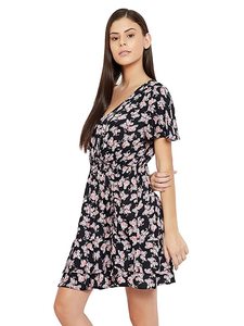 Top vente femmes été décontracté élégant imprimé fleuri à manches courtes ou longues robe de haute qualité mode longues Maxi robes articles - Product Image 3