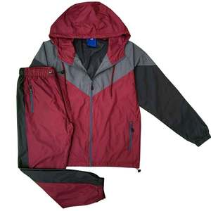 60% Polyester 40% cotton Unisex Windbreakers tracksuits <b>sets</b> zipper closure unique panel design cut and <b>sew</b> training windbreaker - Product Image 1