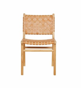 Chaise de salle à manger en rotin en bois de teck de couleur marron massif pour meubles de salle à manger et autres meubles - Product Image 5