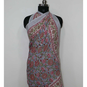 Nouvelle Arrivée Robe de Plage Sarong Imprimée Fleurie 100% Coton Respirant pour Femme, Vente en Gros, Fabrication Indienne Personnalisée - Product Image 1