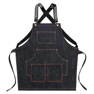 Professional Cross Back Cooking Apron Sleek Sleeved Design with Two Convenient Pockets - Product Image 5