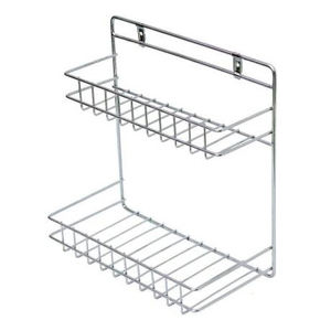 Standing Type Metal Adhesive Double Tier Bathroom <b>Shelves</b> for <b>Shower</b> Caddy and Spice <b>Storage</b> Accessories - Product Image 4